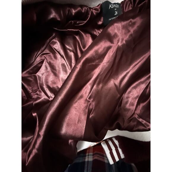 ASHLEY By 26 International Women’s Burgundy Fuzzy Jacket Size Medium - Picture 6 of 7